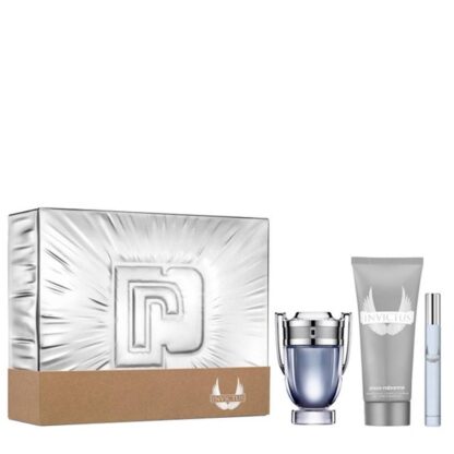 Paco Rabanne Invictus - Eau de Toilette, 50 ml + 10 ml + All Over Shampoo 100 ml Gift Set